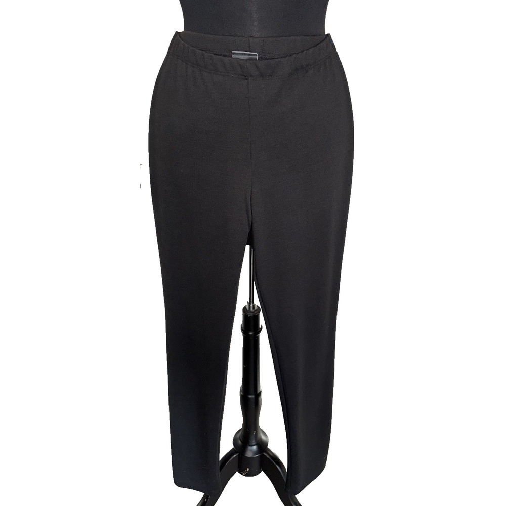 NEW Ponte Skinny Dress Pant By Libra Women's Small‎ Black Pull On Tapered Leg